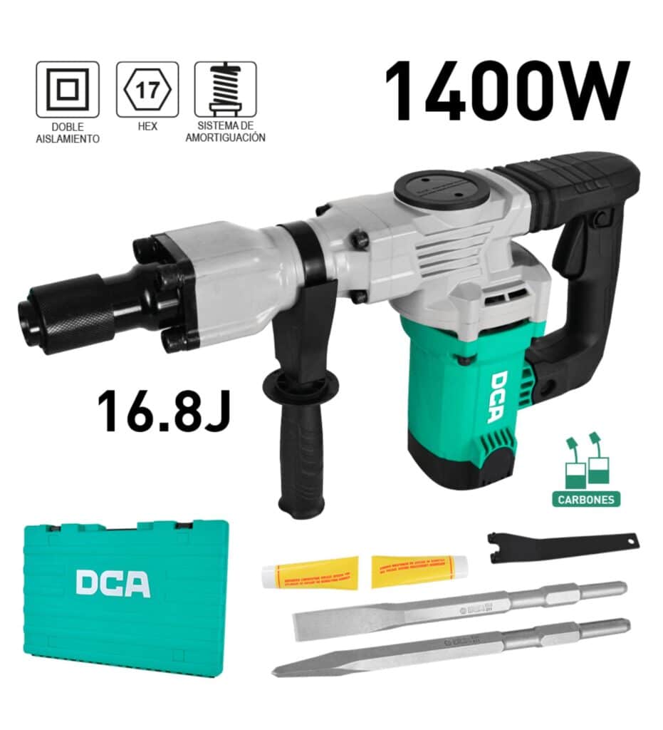 DEMOLEDOR 1050W 16.8J 2900/MIN HEX 17MM MALETIN DCA – AZG06-6S