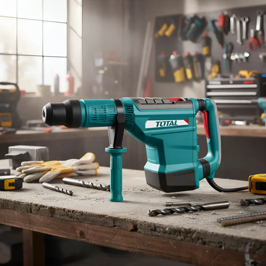 ROTOMARTILLO SDS-MAX 55MM 1700W 100-220RPM 1750-2150BPM 5-19J MALETIN TOTAL  – TH117556