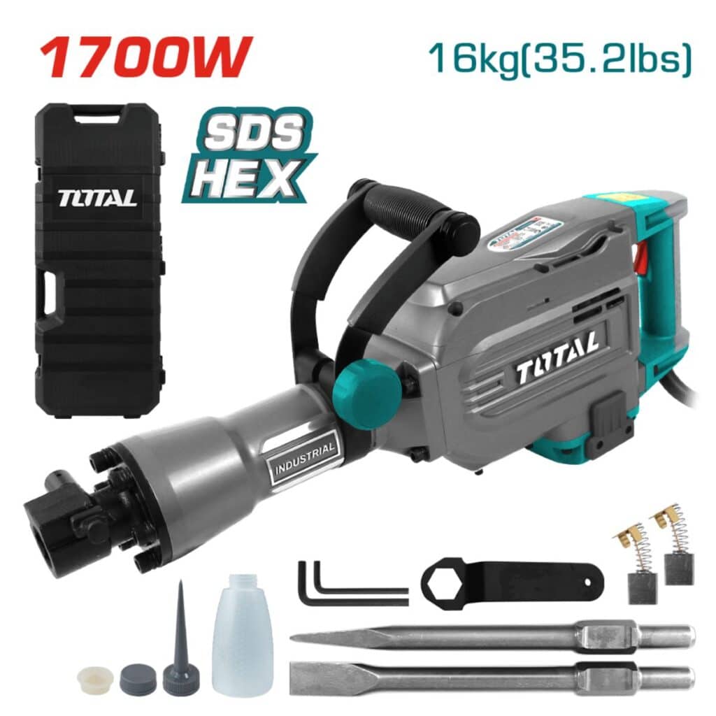 DEMOLEDOR SDS HEX 1700W 1400BMP 45J 16KG INDUSTRIAL TOTAL – TH215456