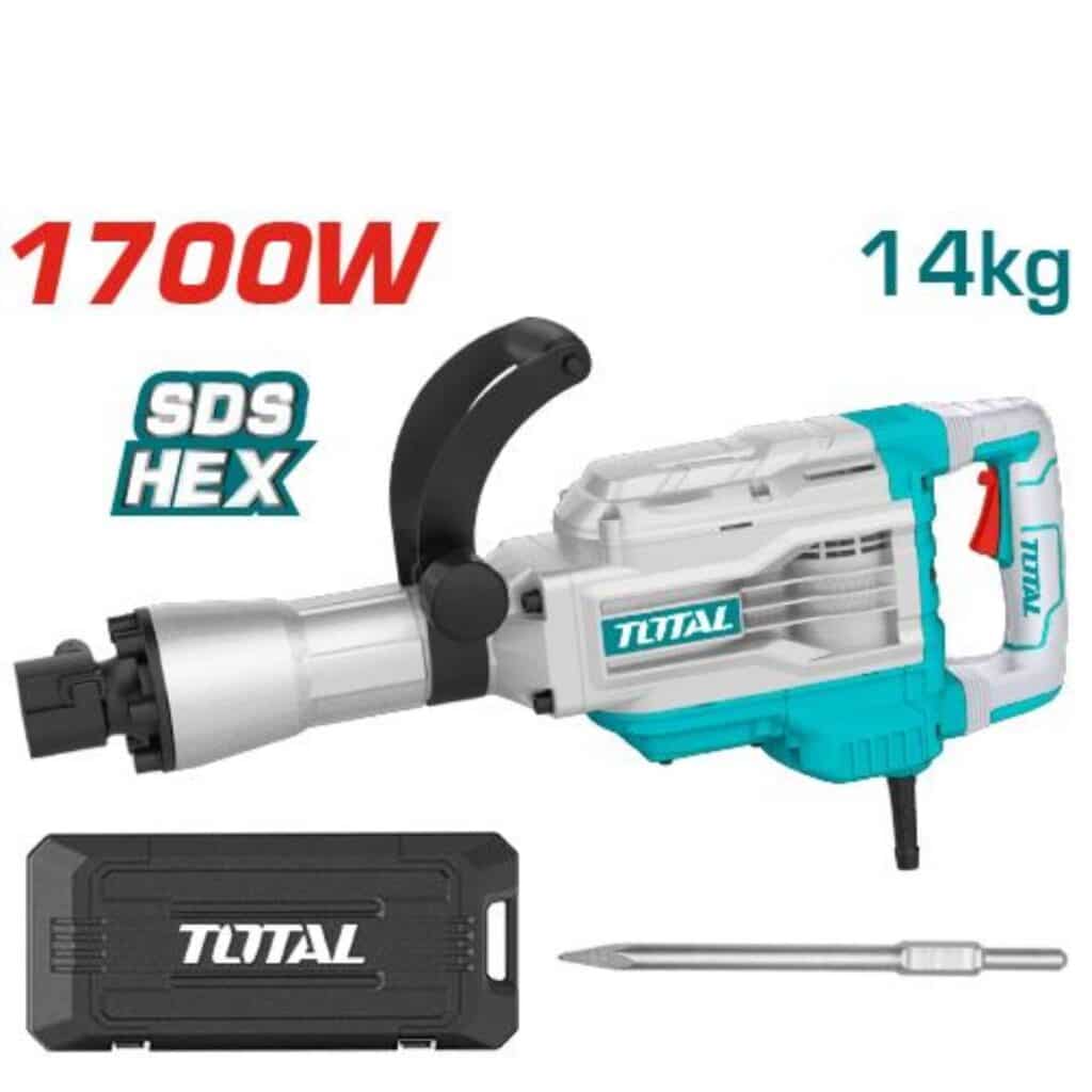 DEMOLEDOR SDS HEX 1700W 1900BPM 45J 14KG INDUSTRIAL TOTAL- TH217458
