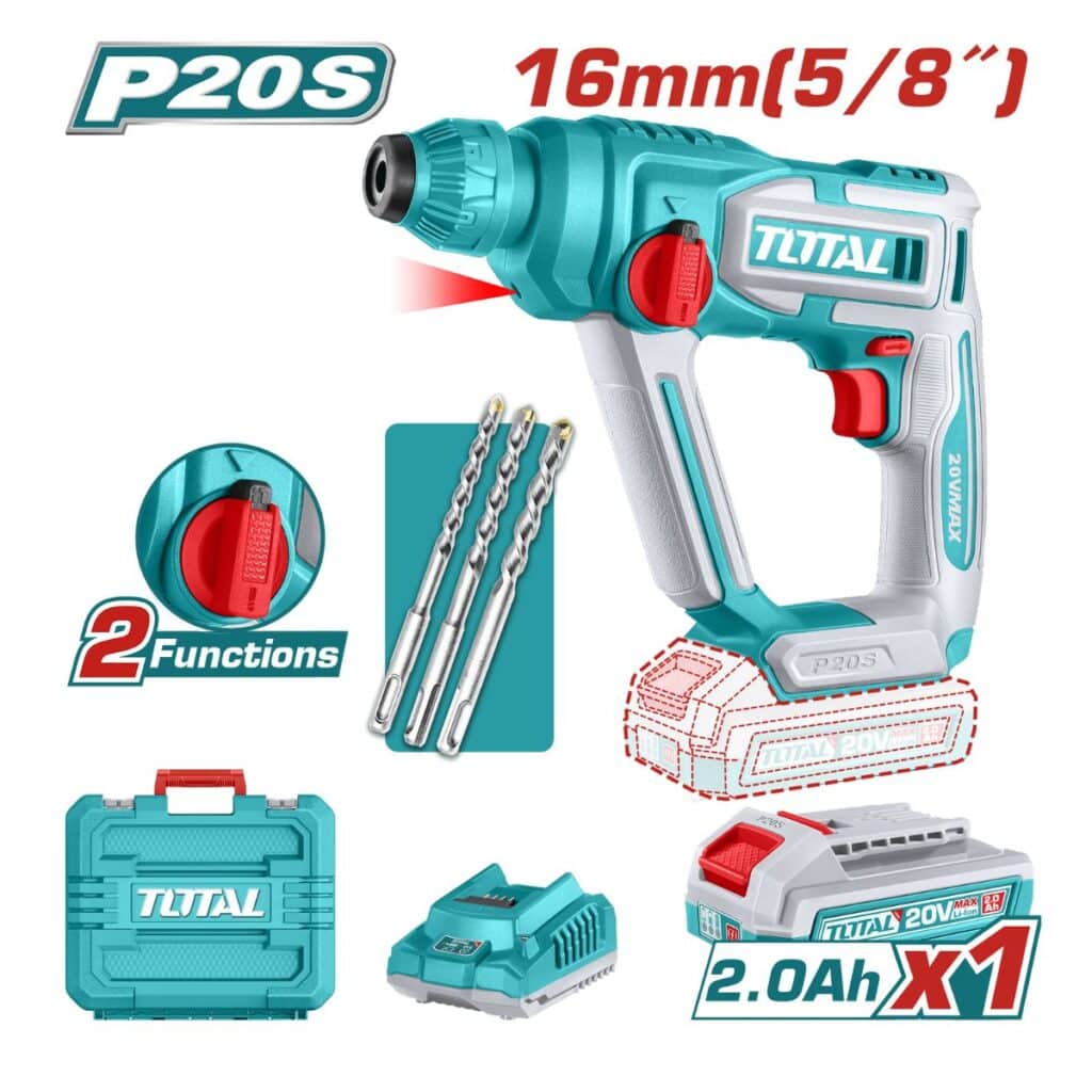 ROTOMARTILLO SDS+ 5/8″ 16MM 20V 1.5J 0-5100BPM 1X2.0AH 2FUNCIONES TOTAL – TRHLI201681