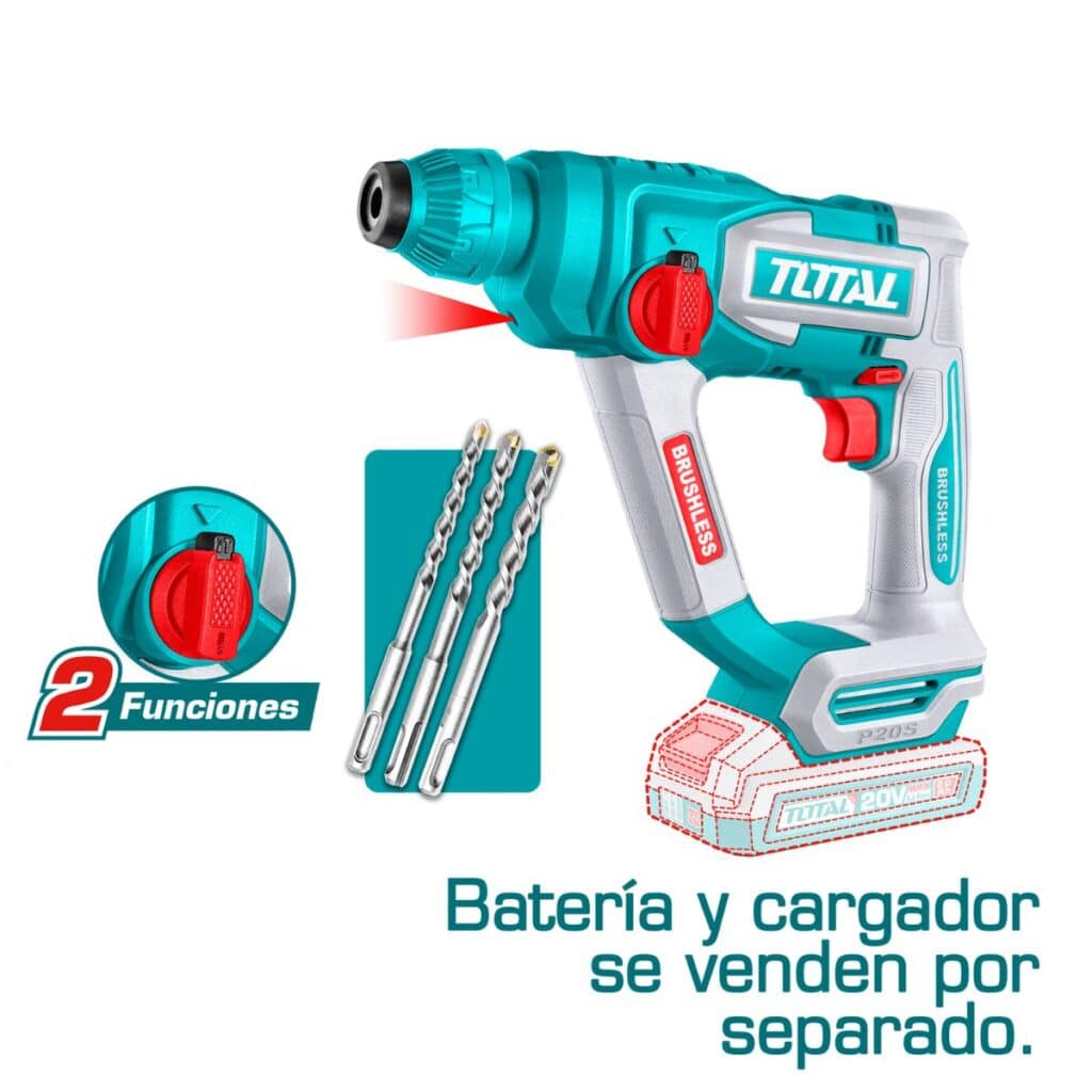 ROTOMARTILLO SDS+ 18MM 20V 1.8J 0-5100BPM BRUSHLESS INDUSTRIAL TOTAL  – TRHLI20188