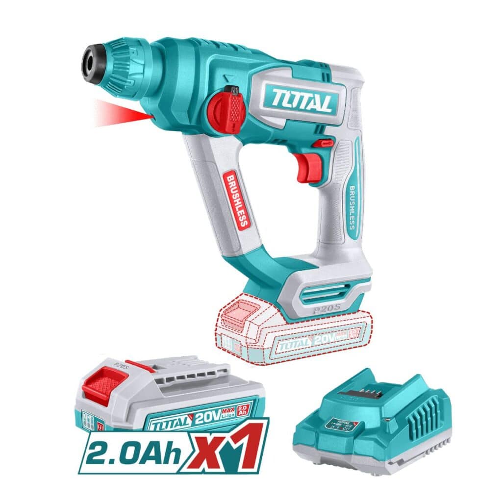 ROTOMARTILLO SDS+ 11/16″ 18MM 20V 1.8J 0-5100BPM BRUSHLESS 1X.2.0AH INDUSTRIAL TOTAL – TRHLI201881