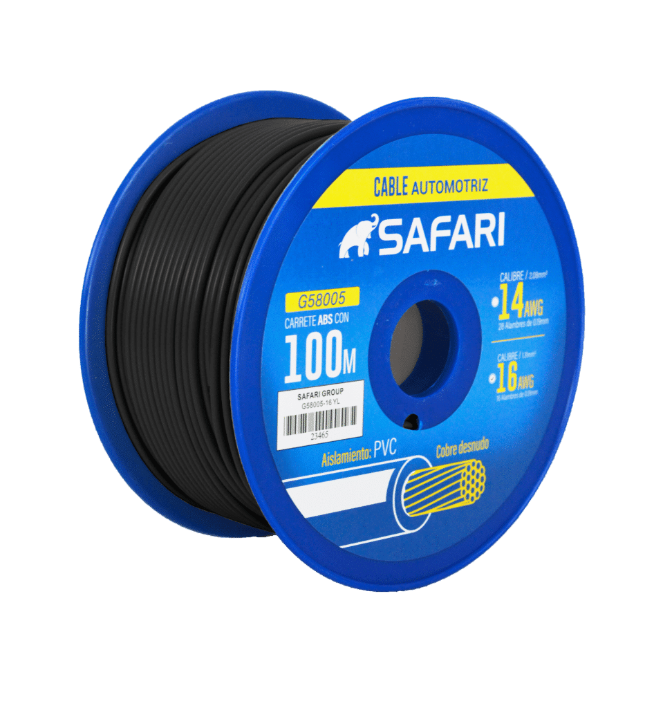 CABLE AUTOMOTRIZ 16AWG COBRE 16/0.19 PVC DIA:3.05MM 100M NEGRO – G58005-16BK