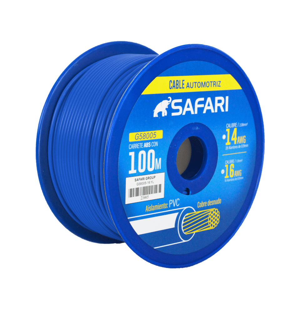 CABLE AUTOMOTRIZ 16AWG COBRE 16/0.19 PVC DIA:3.05MM 100M AZUL – G58005-16BL