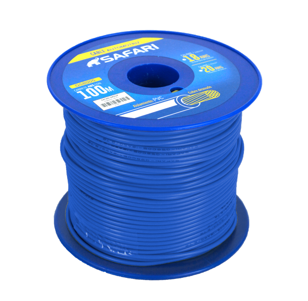 CABLE AUTOMOTRIZ 18AWG COBRE 10/0.19 PVC DIA:2.72MM 100M AZUL – G58005-18BL