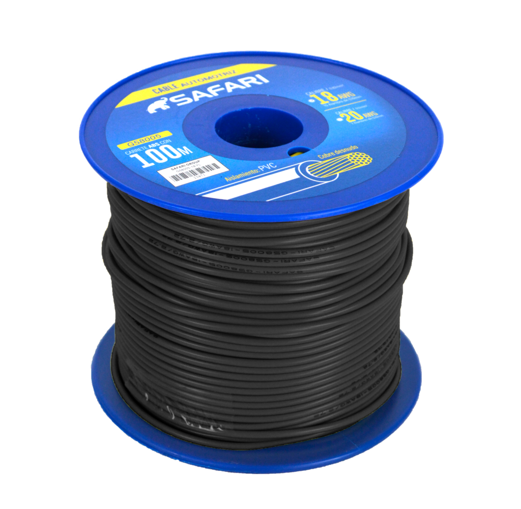 CABLE AUTOMOTRIZ 20AWG COBRE 7/0.19 PVC DIA:2.57MM 100M NEGRO – G58005-20BK