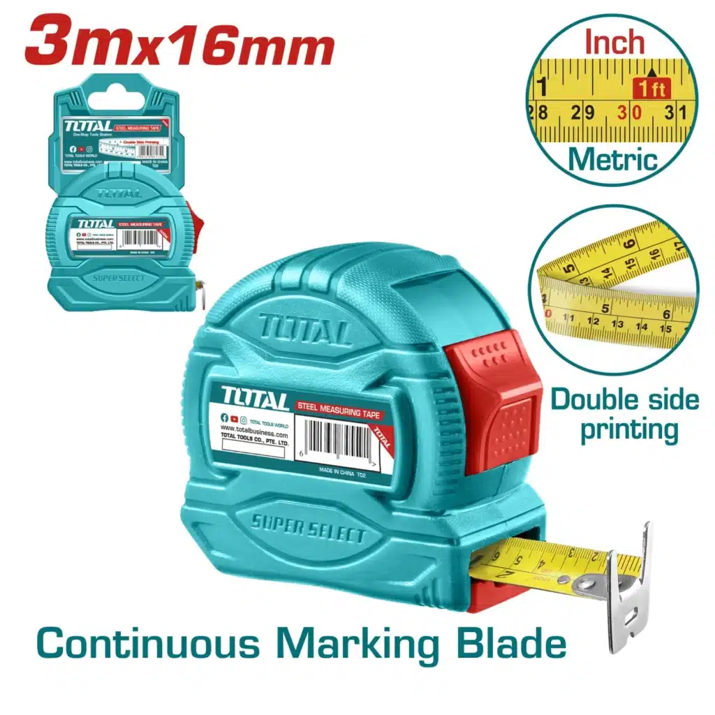 WINCHA CINTA METRICA 8 METROSDE ACERO/ABS 1 BOT DOBLE LADO 8MX25MM  – TMT34825