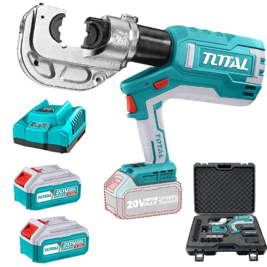 CRIMPIADORA  TCTLI2002 A BATERÍA 20V 16-400MM2 120KN 6-18s 2X4.0Ah LED INDUSTRIAL