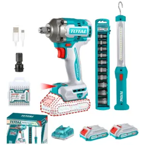 COMBO 3 EN 1 LLAVE DE IMPACTO 400NM + LAMPARA + 2 BATERIAS DE 2.0AH BRUSHLESS LI-ION 20V TOTAL- TOSLI23048