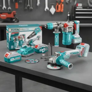 COMBO 3 EN 1 ROTOMARTILLO + AMOLADORA + ASPIRADORA 2X5.0AH + DISCOS TOTAL - TOSLI240785