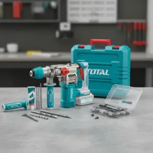 COMBO 3 EN 1 TALADRO + ROTOMARTILLO + AMOLADORA 4.5" 2X5.0AH + ACCESSORIOS INDUS TOTAL - TOSLI241183