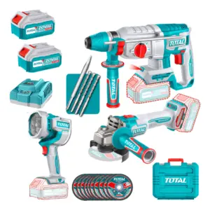 COMBO 3 EN 1 ROTOMARTILLO 26MM + AMOLADORA 1000W + LINTERNA 2X4.0AH - TOSLI250183