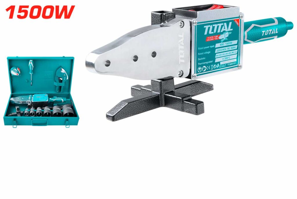 SOLDADORA DE TUBO PLASTICO 220V 1500W INC SOCKETS 20-63MM 300C INDUSTRIAL – TT328151