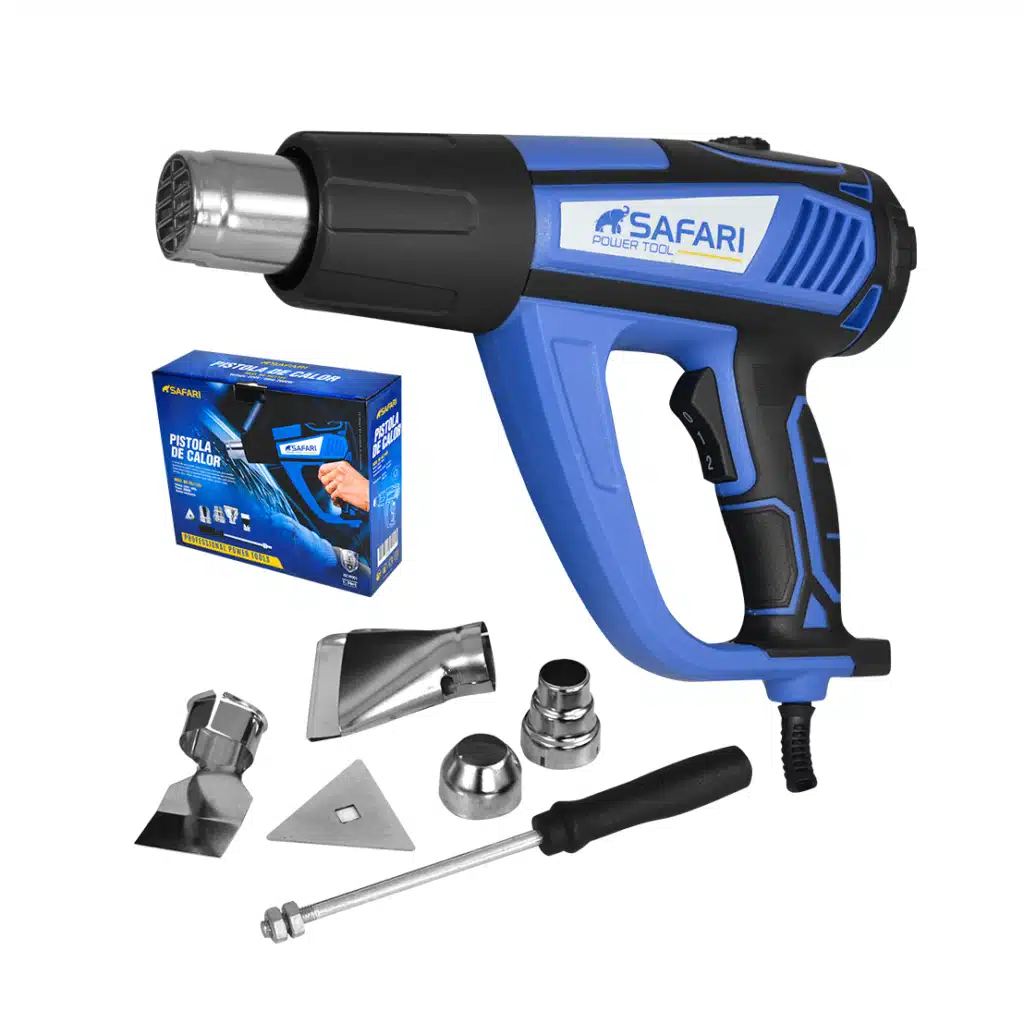 PISTOLA DE CALOR 220V 2000W MALETIN T:350/600ºC 300/500L/MIN – BK-HG118V