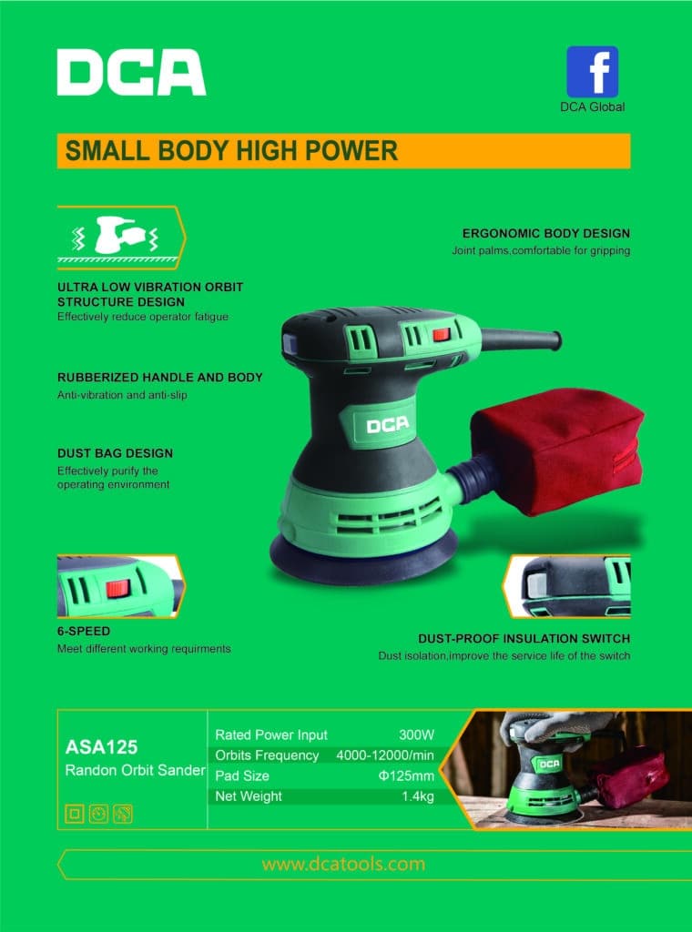 LIJADORA ROTO ORBITAL 300W 4000-12000/MIN 125MM – ASA125