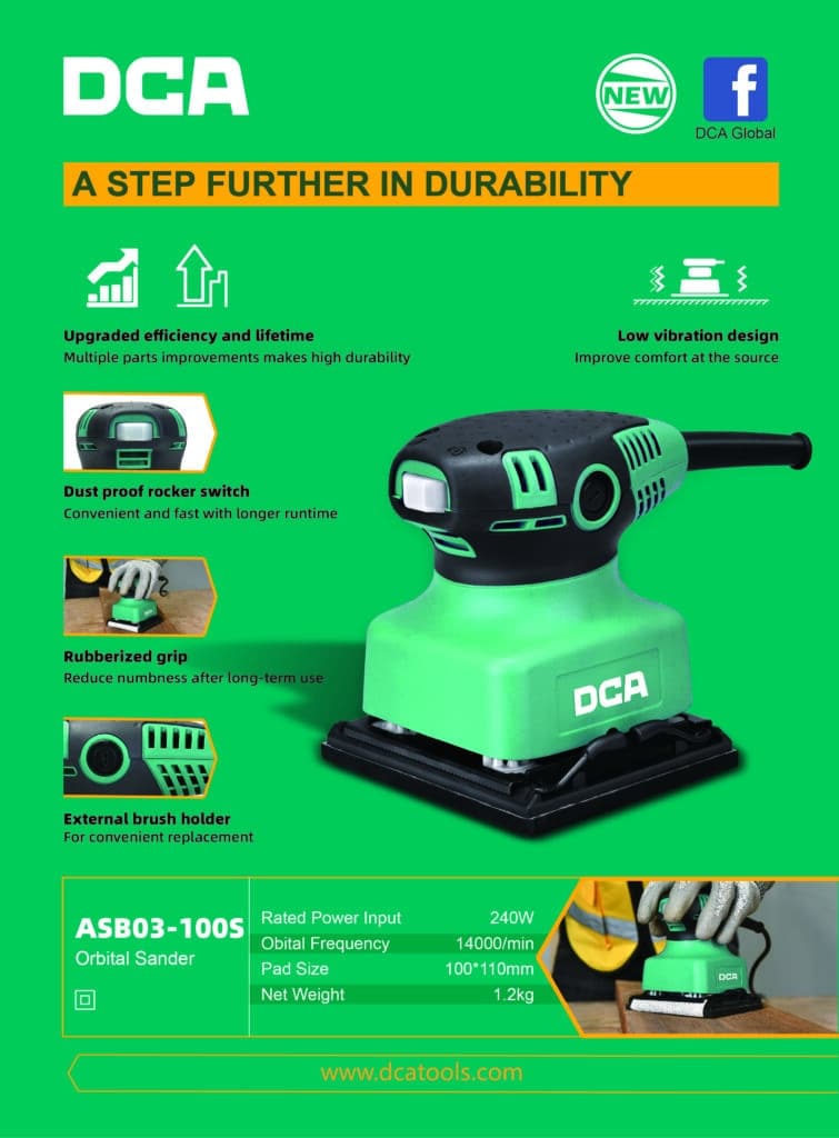 LIJADORA ORBITAL 240W 14000/MIN 100X110MM UPGRADE – ASB03-100S