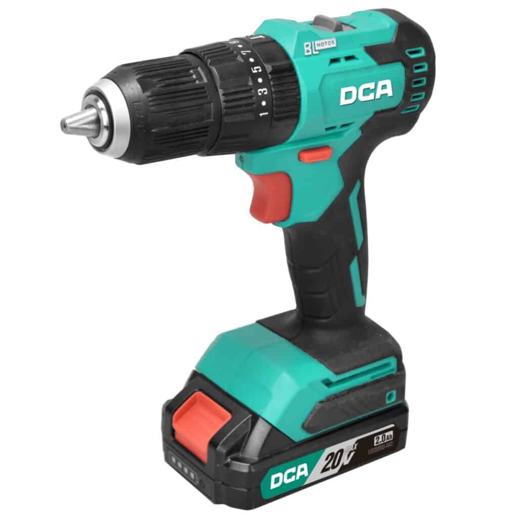 TALADRO PERCUTOR 50NM BRUSHLESS 20V13MM 22+ B. 2.0AH MALETIN DCA  – ADJZ2050iDM