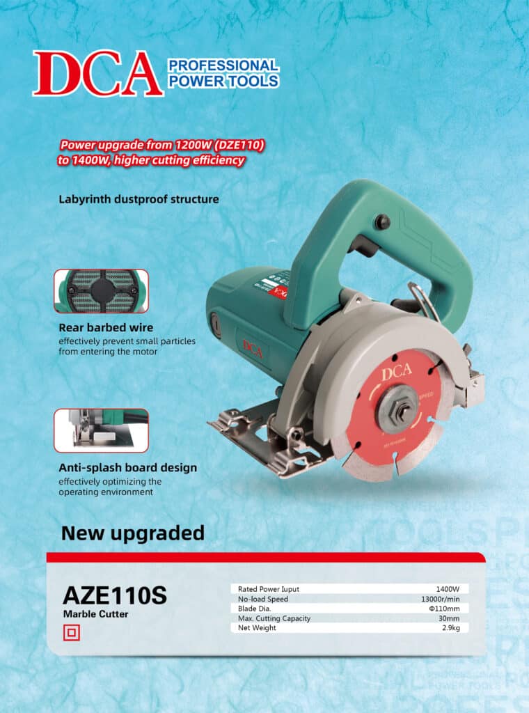 CORTADOR DE MARMOL 1400W 110MM 30MM 13000/MIN – AZE110S