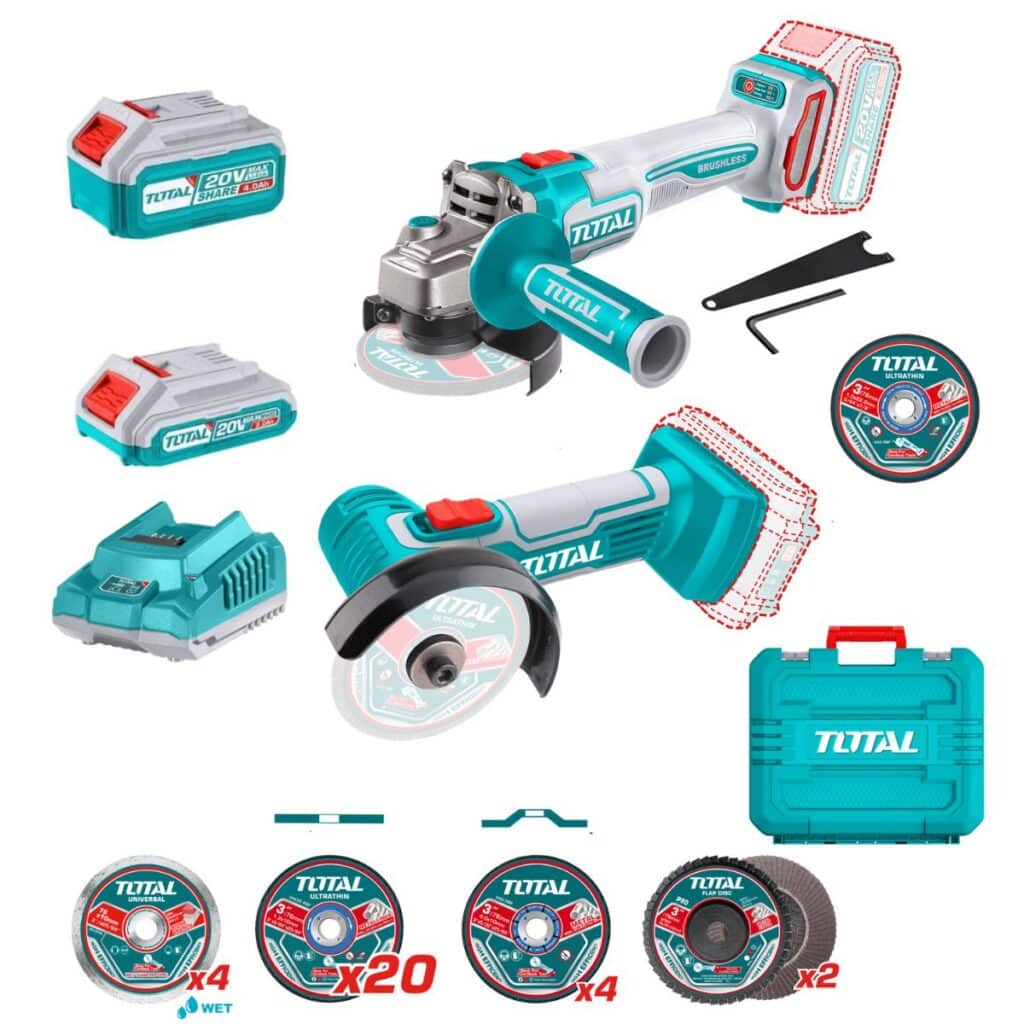 COMBO 2 EN 1 AMOLADORA ANGULAR + AMOLADORA RECTA BRUSHLESS 20V 4.5″ 9000RPM 115MM M14 – TOSLI23120215