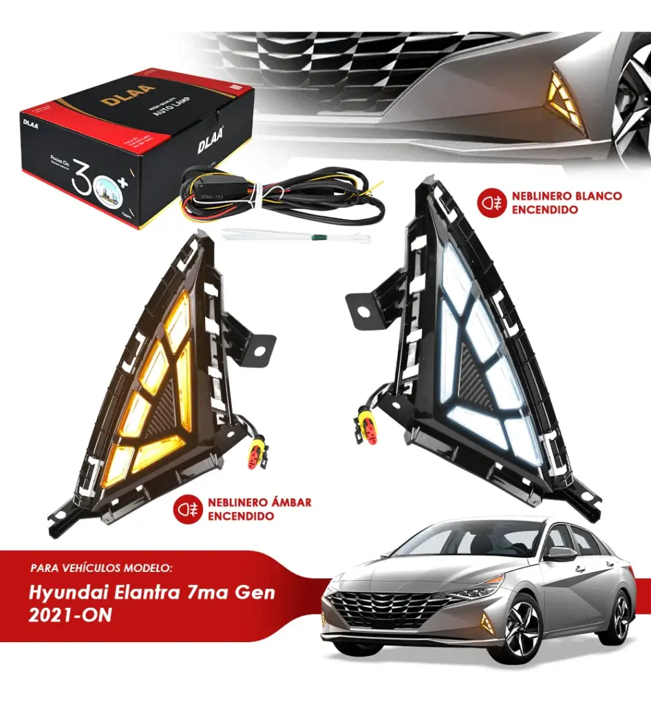 SET DE NEBLINEROS LED PARA HYUNDAI ELANTRA 7MA GEN 2021 EN ADELANTE – HY2622-LED