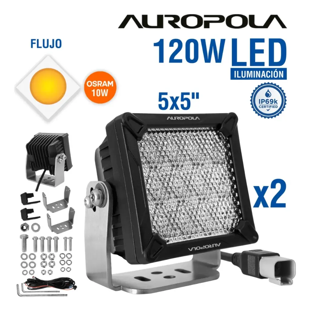 LUZ DE TRABAJO FLUJO 5X5 PULG 120W OSRAM 10W – KW4-C27T3