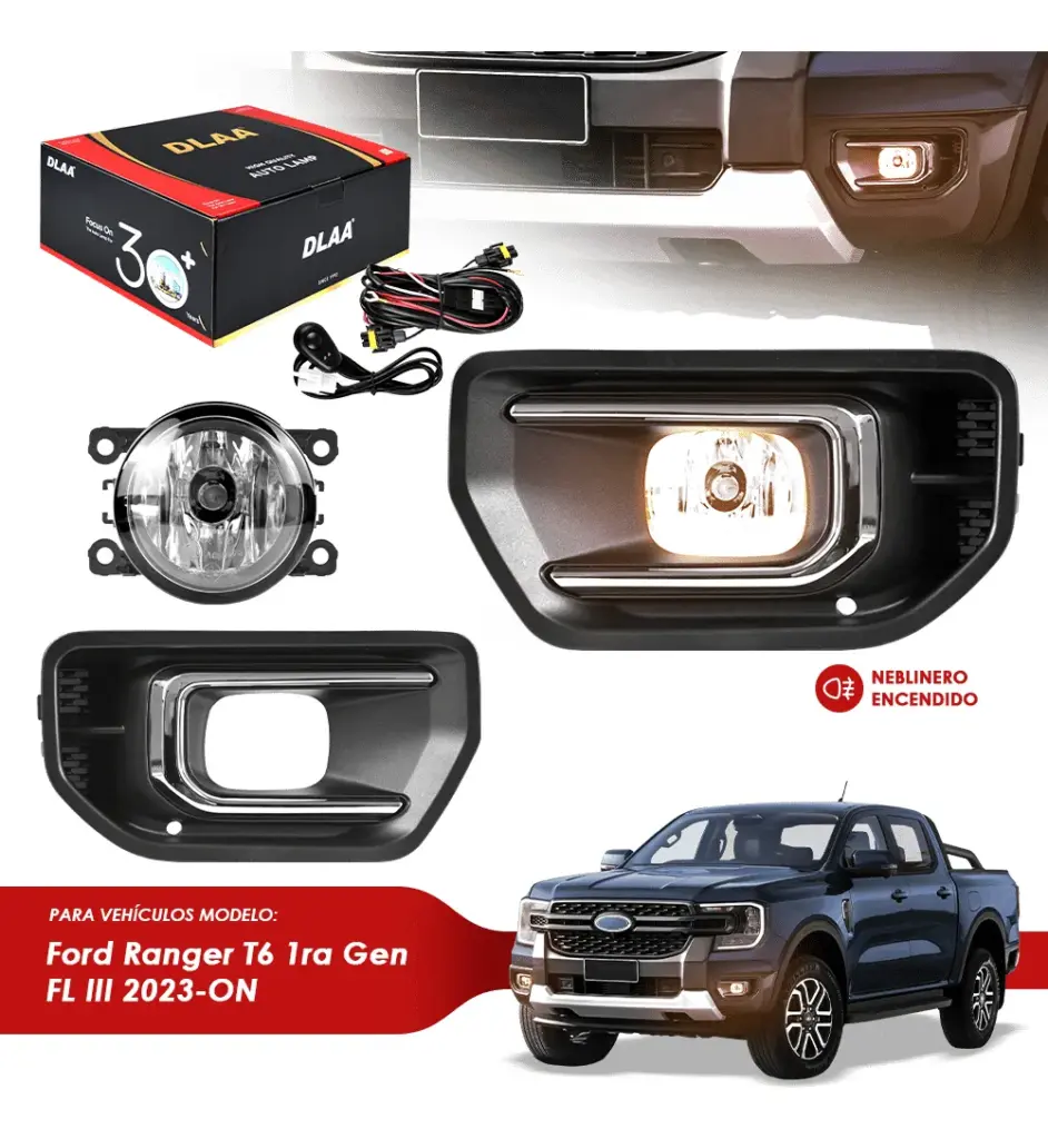SET DE NEBLINEROS LED PARA FORD RANGER 5TA GEN 2023 EN ADELANTE