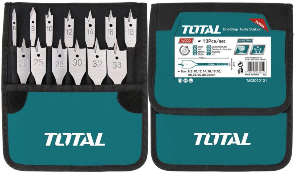 SET DE BROCAS TOTAL PARA MADERA X13 PIEZAS – TACSD70131