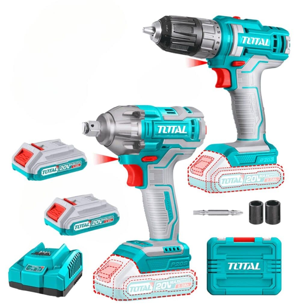COMBO 2 EN 1 LLAVE DE IMPACTO 330NM + TALADRO BRUSHLESS LI-ION 20V 2X2.0AH MALETIN – TOSLI230702