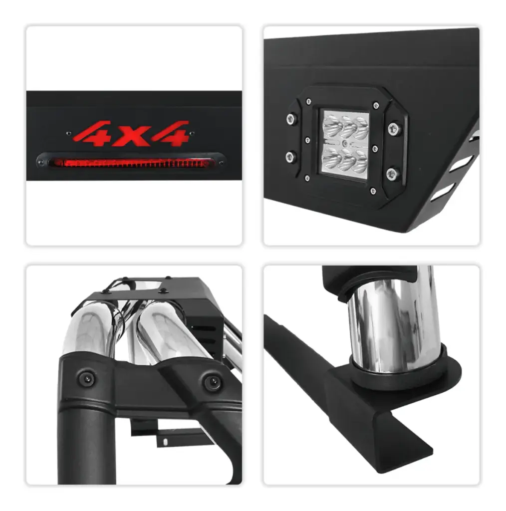 ANTIVUELCO ACERO C/LUZ LED + LUZ DE FRENO – X35010