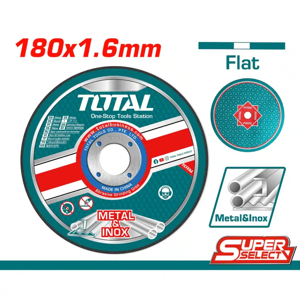 DISCO ABRASIVO 10 unidades CORTE  METAL 7″ 180 X 1.6 X 22.2MM S.SELECT AMOLADORA- TAC2161801