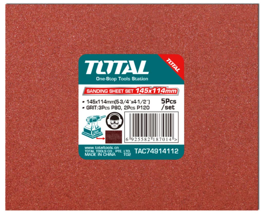 SET DE LIJAS 145X114MM 3XP80 2XP120 5PCS/SET – TAC74914112