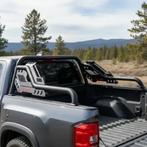 ANTIVUELCO DE ACERO UNIVERSAL NEGRO CON LUZ DE FRENO - X35005