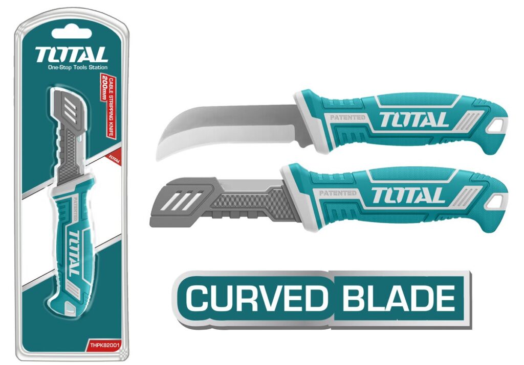 CUCHILLA PELA CABLE CURVA 200MM ACERO INOX MANGO ERGONÓMICO – THT51882