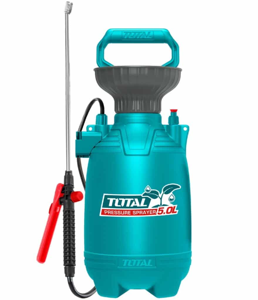 ROCIADOR SPRAY DE PRESIÓN 5LITROS. 2.5BAR. LANZA INOXIDABLE Y BOQUILLA DE PLÁSTICO. – THSPP30502