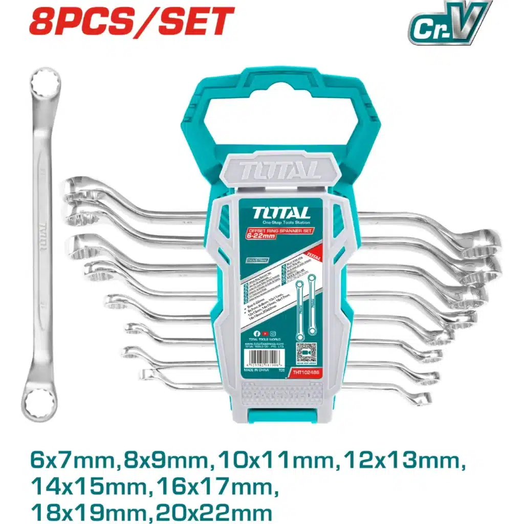 SET DE LLAVES CORONA ACODADA 6-22MM CRV 8PZS/SET INDUSTRIAL – THT102486