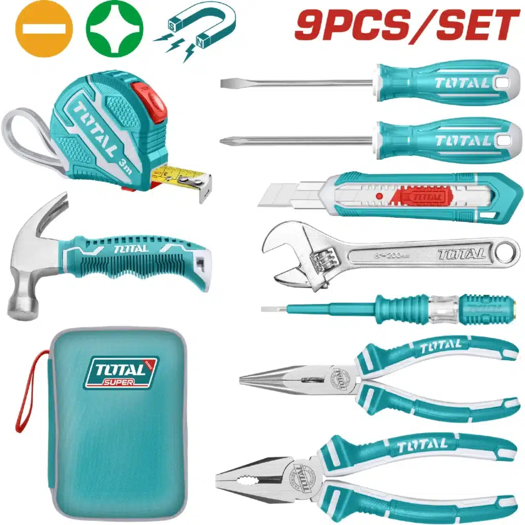 SET DE HERRAMIENTAS MANUALES CON ESTUCHE 9 PIEZAS – THKTHP90097