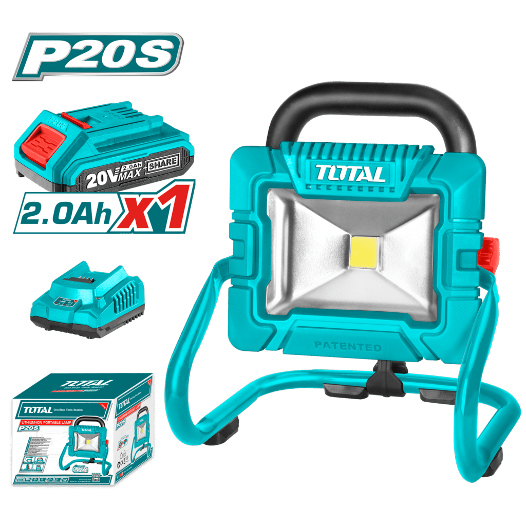 LAMPARA PORTATIL LED 20V 20W 1X2.0AH 1800LUMENS – TWLI20258