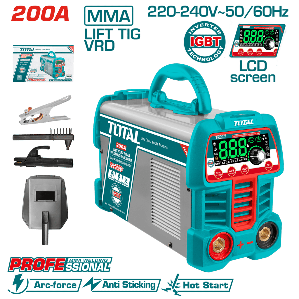 MAQUINA DE SOLDAR INVERTER MMA/TIG VRD 15-200A LCD E:1.6-4.0MM LED DISPLAY PRO – TW2200691