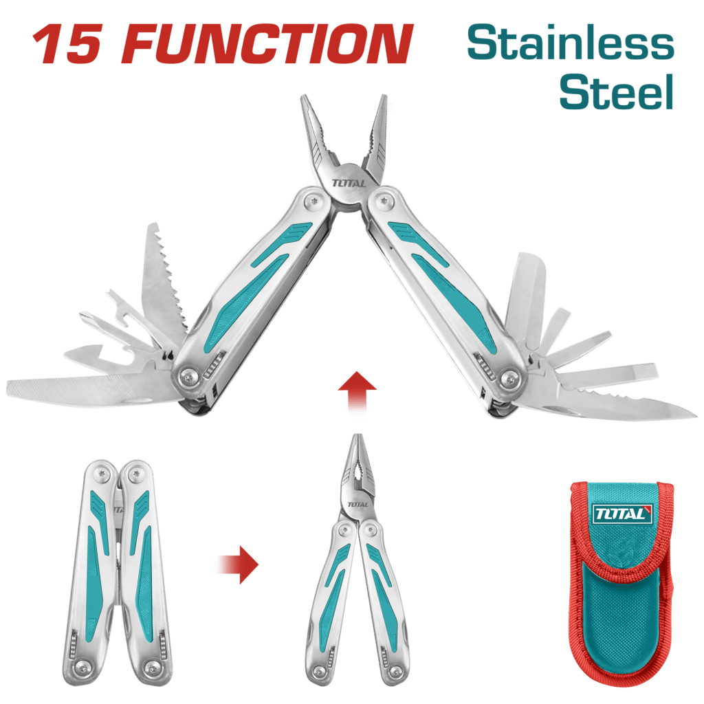 MULTI HERRAMIENTA PLEGABLE ACERO INOX. 15 FUNCIONES – TFMFT01151