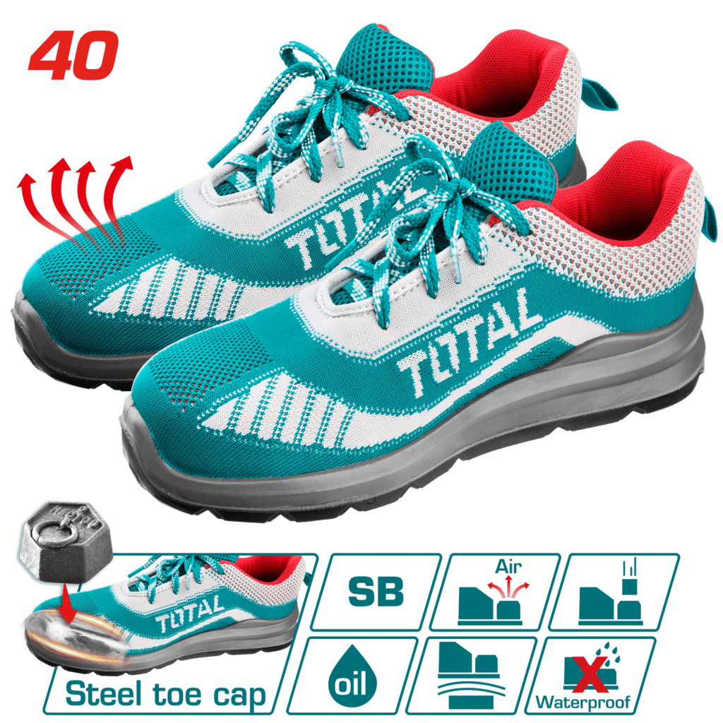 ZAPATO SEGURIDAD RESPIRABLE SB PUNTA ACERO SUELA PU DOBLE DENSIDAD T:40 – TSP208SB.40