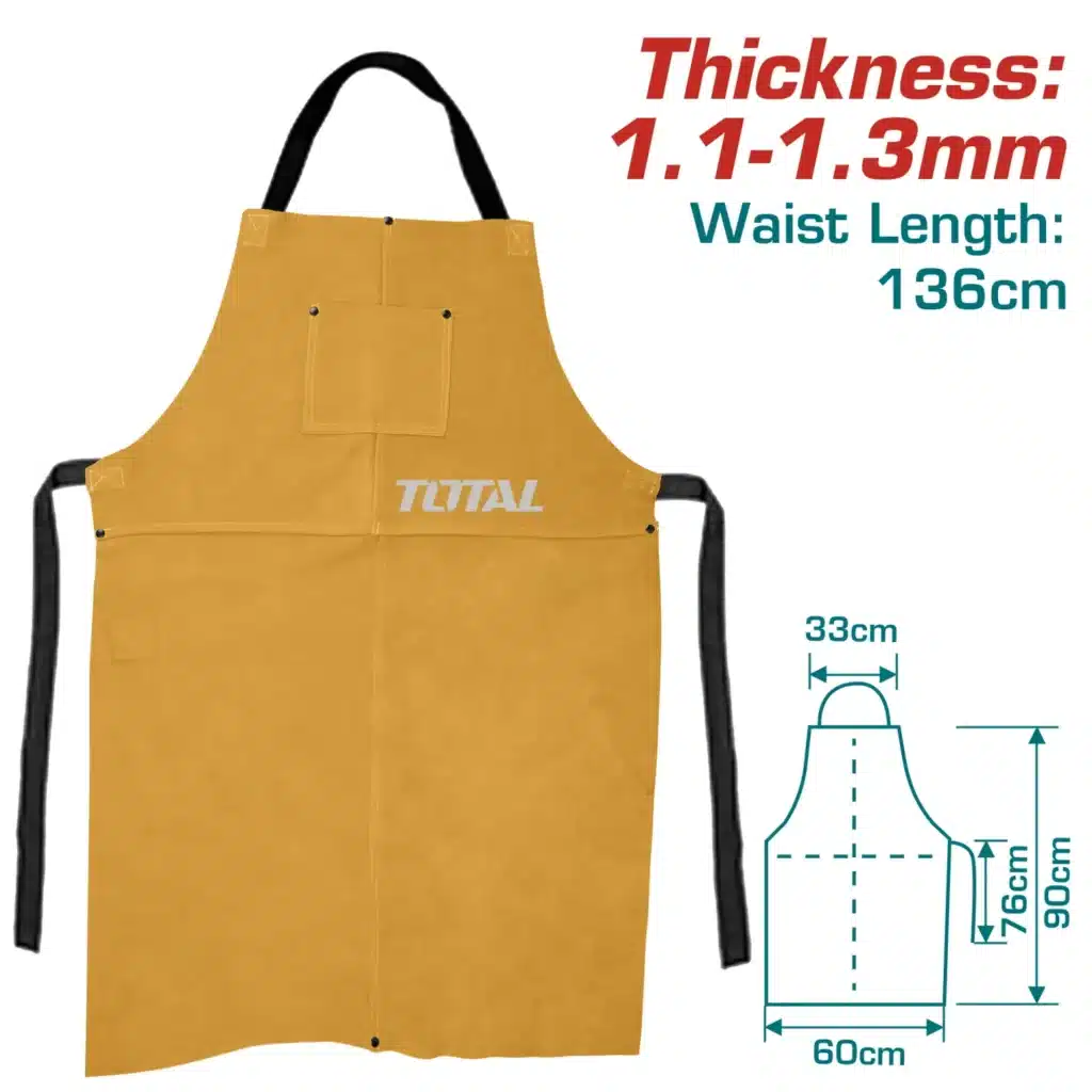 DELANTAL DE CUERO PARA SOLDAR 90X60CM CON AISLAMIENTO DEL CALOR Y RETARDAN