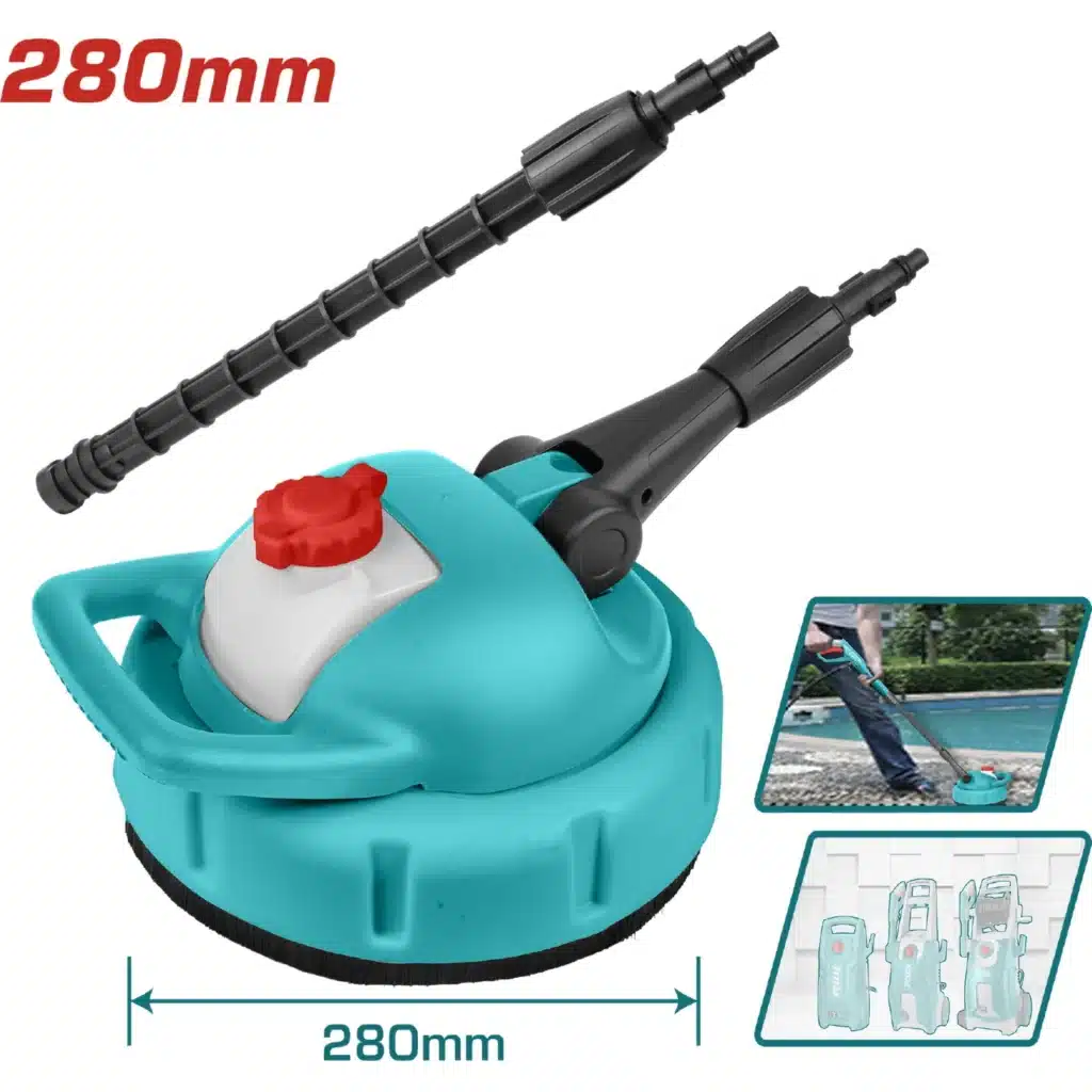 CEPILLO DE PATIO CIRCULAR PARA PISTOLA DE HIDROLAVADORA DE 250 MM. INCLUYE VARILLA DE 470MM ACCESORIO – THPB36201