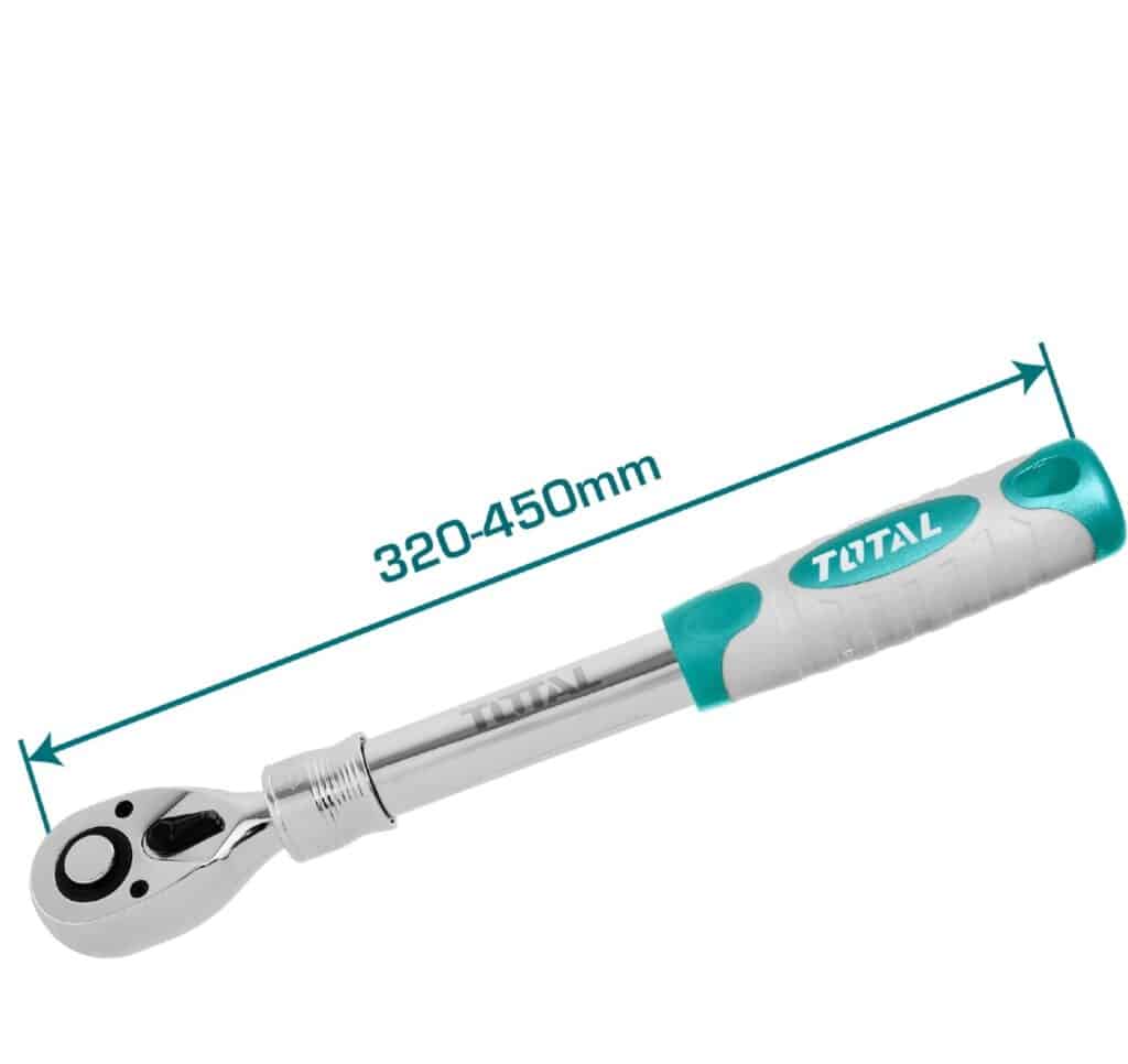 RATCHET 1/2′» 72T EXTENDIBLE 340-450MM CR-V + CROMO INDUSTRIAL – THT106128L