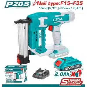 CLAVADORA DE PARED 20V LI-ION. CLAVOS TIPO F15~F35 CAPACIDAD CLAVOS:105PZS +CARGADOR Y BATERIA 2.0AH TOTAL- TCBNLI3508