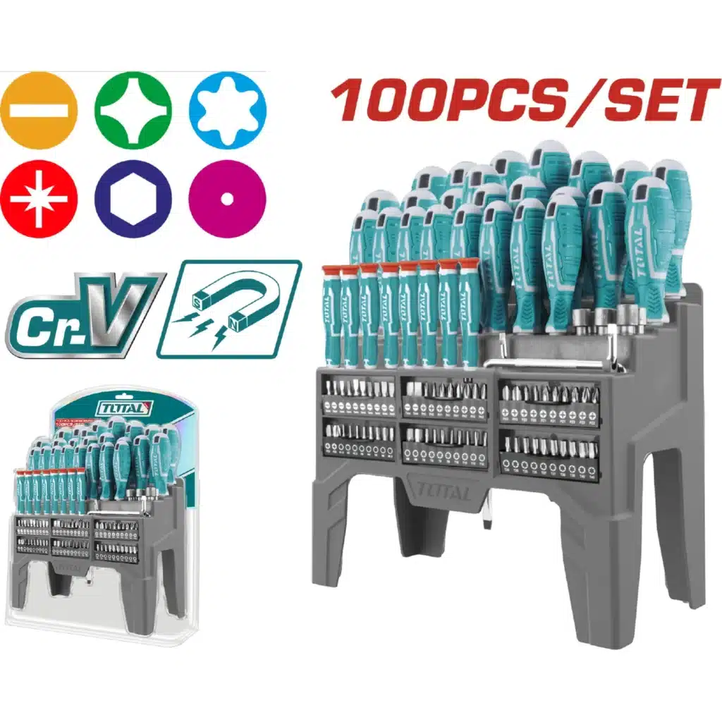 SET DE DESTORNILLADORES TOTAL THT2506100 CR-V 100PCS