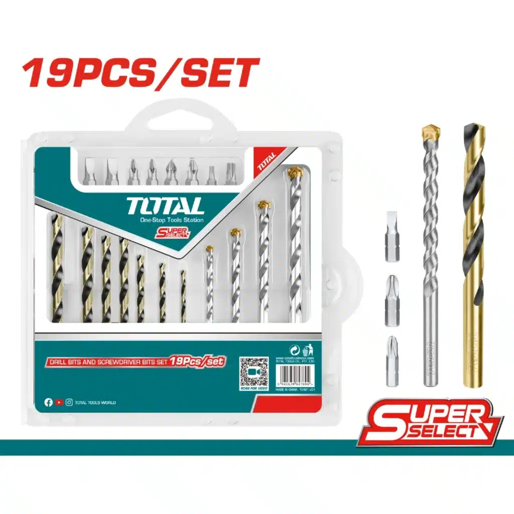BROCA SET 19PZS (7PZS HSS + 4PZS CONCRETO + 8PZS PUNTA DESTORNILL
