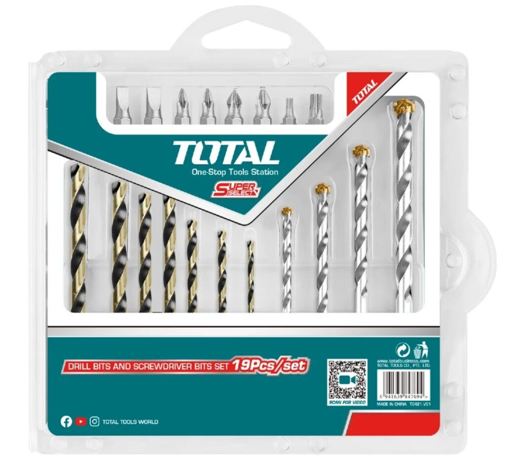 BROCA SET 19PZS (7PZS HSS + 4PZS CONCRETO + 8PZS PUNTA DESTORNILL