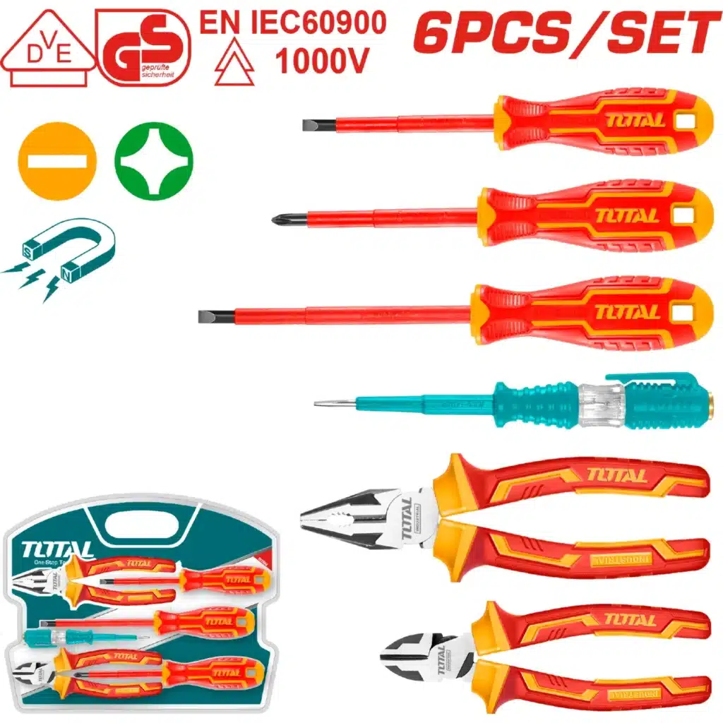 SET DE HERRAMIENTAS MANUALES DESARMADORES/ALICATES AISLADOS 6PZS – THKIST3062