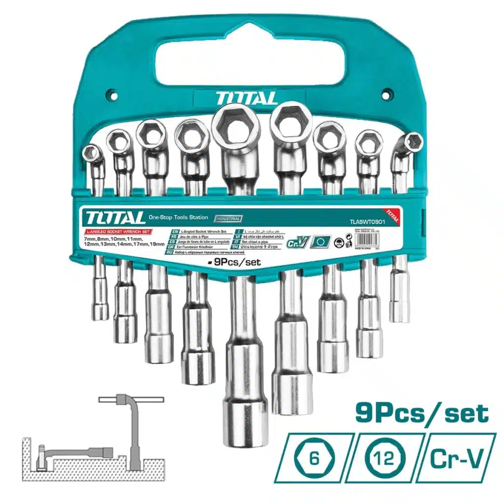 KIT DE LLAVES L PARA SOCKET 9PCS CR.V 7/8/10/12/13/14/17/19 INDUSTRIAL